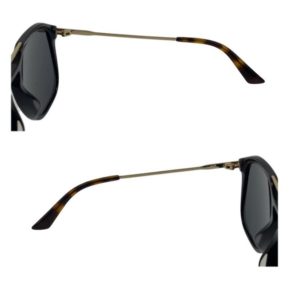 Gucci Black Brown Gold Hardware Plastic Gg0321 S 001 5519 145 Sunglasses main image 5